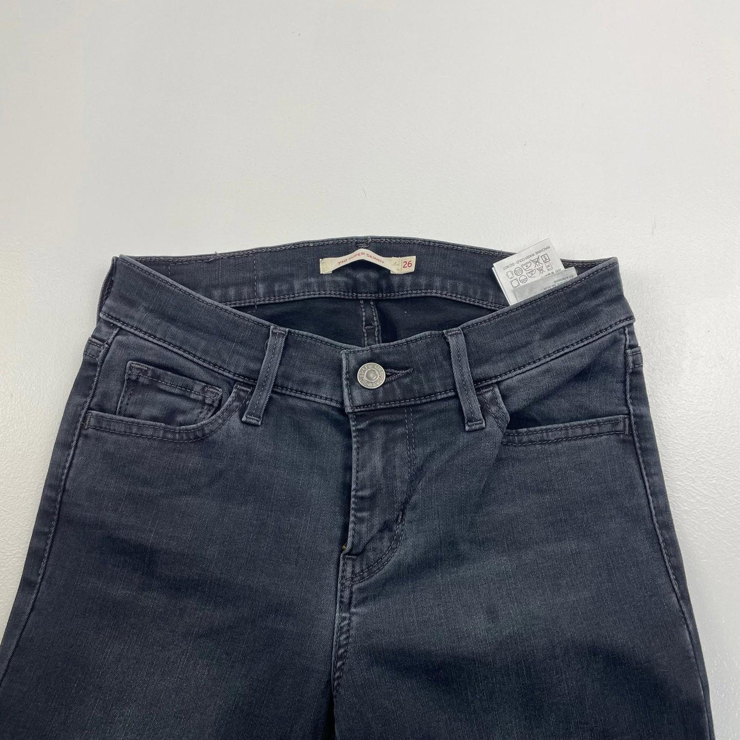 Levi's 710 Super Skinny Jeans Washed Black Women's UK 6