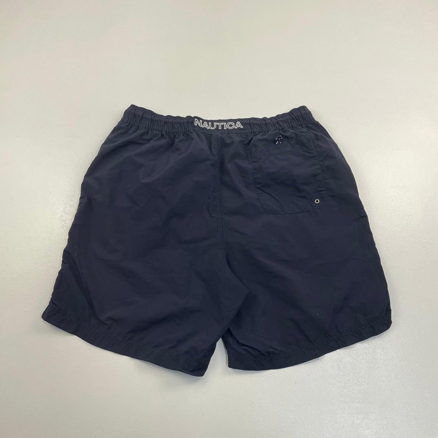 NAUTICA Swim Shorts Mesh Lining Navy Blue Mens Large